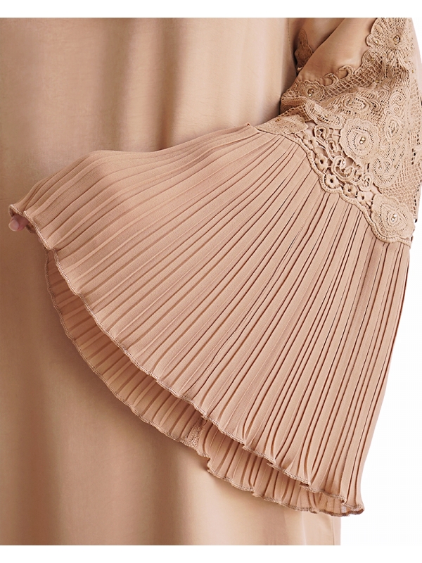 SILKY VELVET ABAYA - DEEP MUSTARD