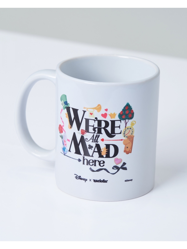 DISNEY X NAELOFAR - ALICE IN WONDERLAND MAD MUG - WHITE