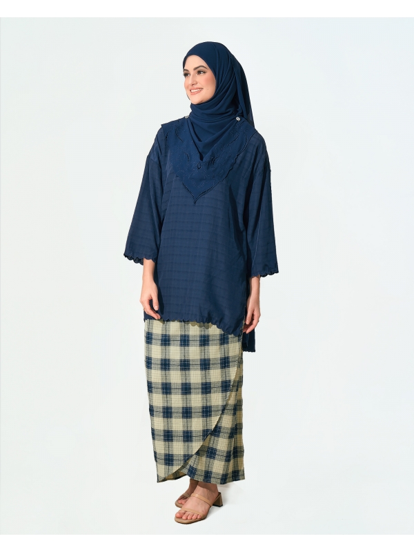 ANGGUN MIDI KURUNG SET - NAVY BLUE