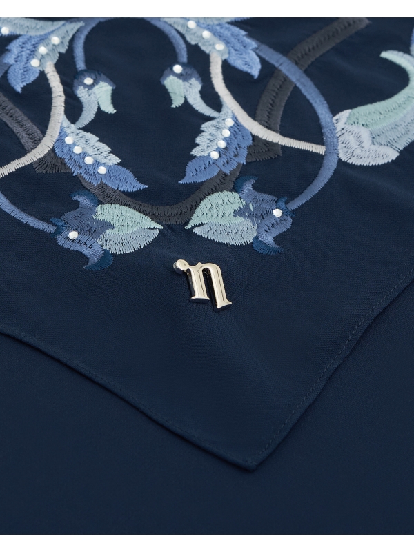 AYANA EMBROIDERED SQUARE - DARK BLUE