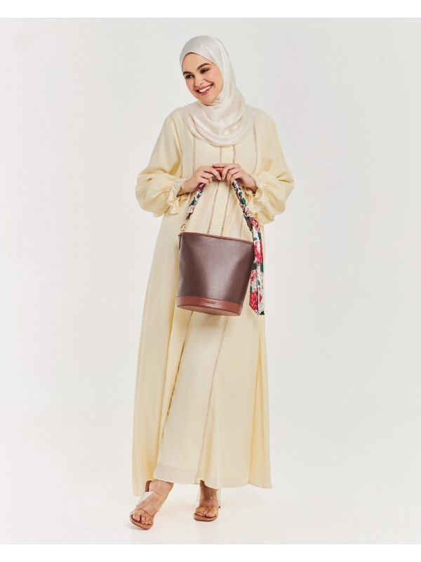 THE BUCKET BAG WITH TWILLY - DARK BROWN