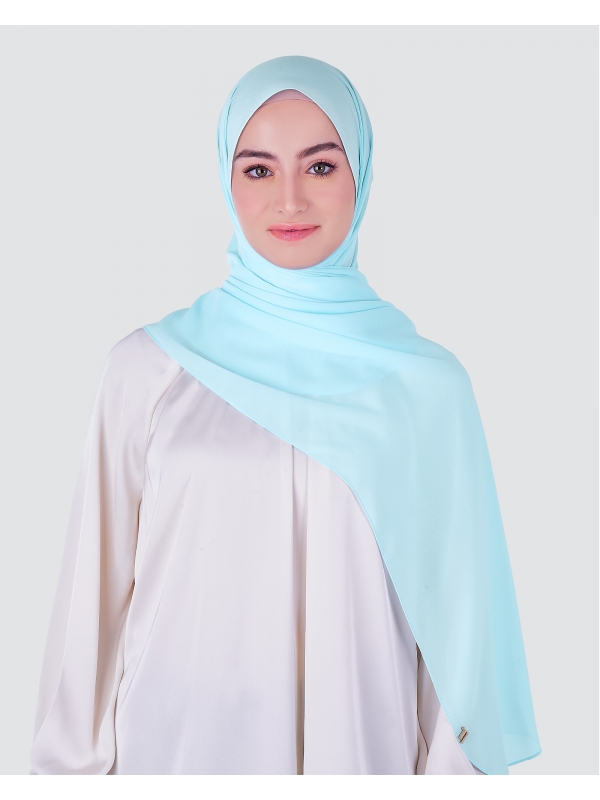 DOTTY TEXTURED CHIFFON SHAWL - BLUE