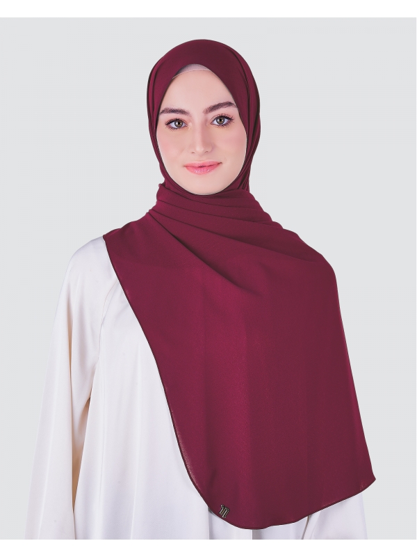 DOTTY TEXTURED CHIFFON SHAWL - RUBY RED