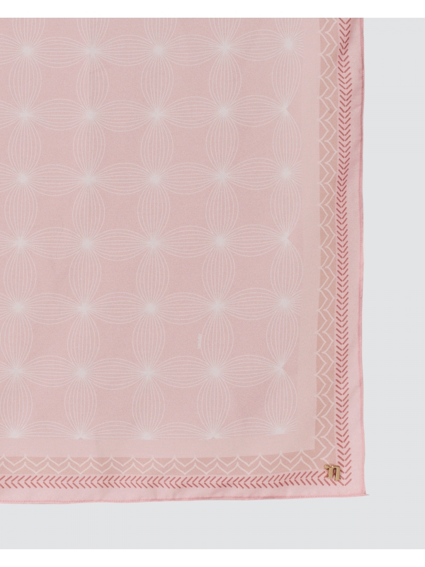 ECHO GEOMETRIC COTTON VOILE SQUARE - DUSTY PINK