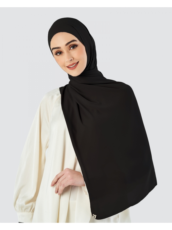 EILA CHIFFON SHAWL - BLACK