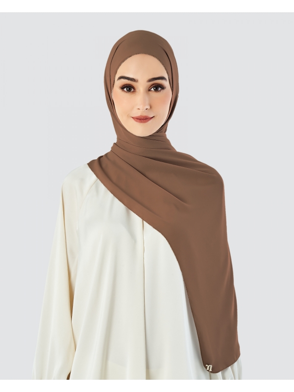 EILA CHIFFON SHAWL - BROWNIE