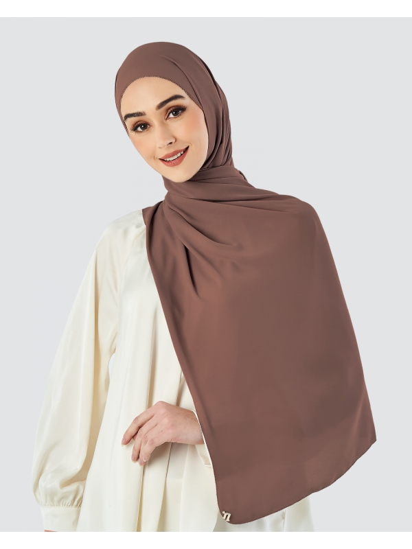 EILA CHIFFON SHAWL - SMOKEY BROWN