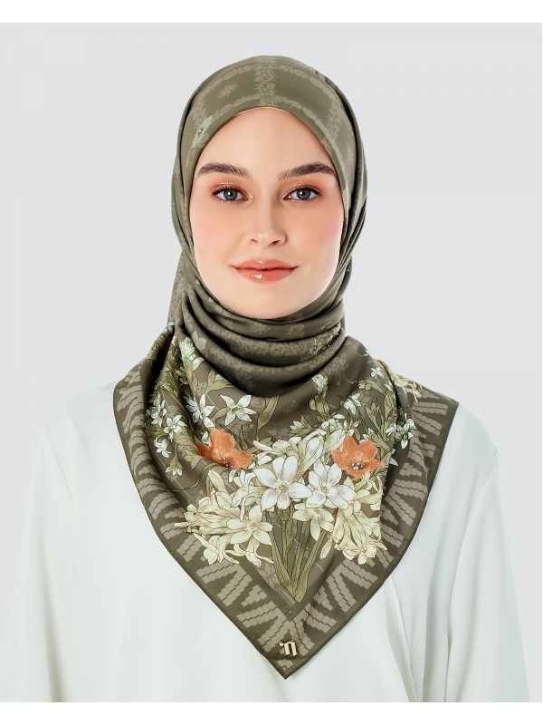 KHATIJAH CRYSTAL SQUARE - OLIVE GREEN