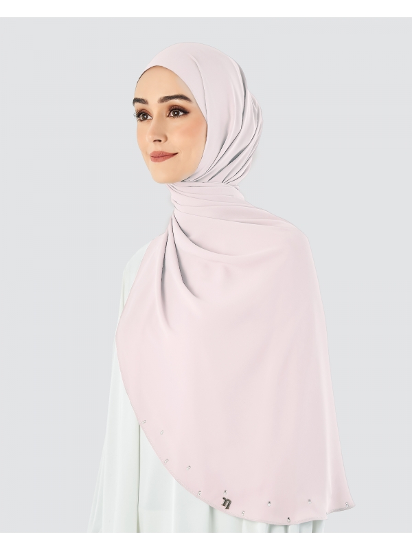 LADY WARDA CRYSTAL CHIFFON SHAWL - LIGHT PINK