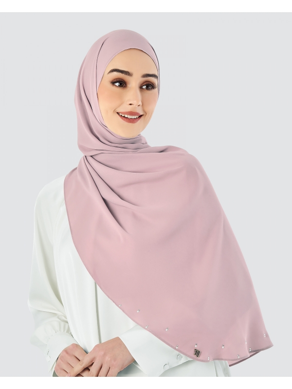 LADY WARDA CRYSTAL CHIFFON SHAWL - PEONY