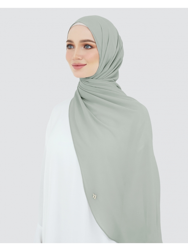 LONG CHIFFON SHAWL - GREY