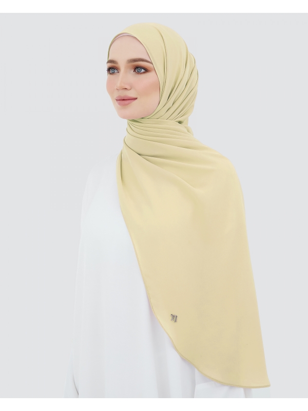 LONG CHIFFON SHAWL - PALE BROWN