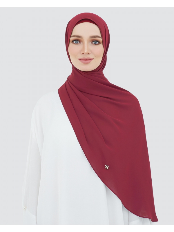 LONG CHIFFON SHAWL - RED BERRY