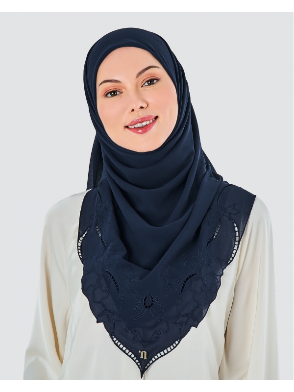 MAHSURI EMBROIDERED SQUARE - NAVY BLUE