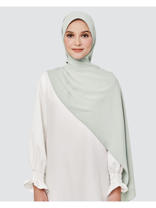 MAYA MATTE SATIN SHAWL - MISTY GREY