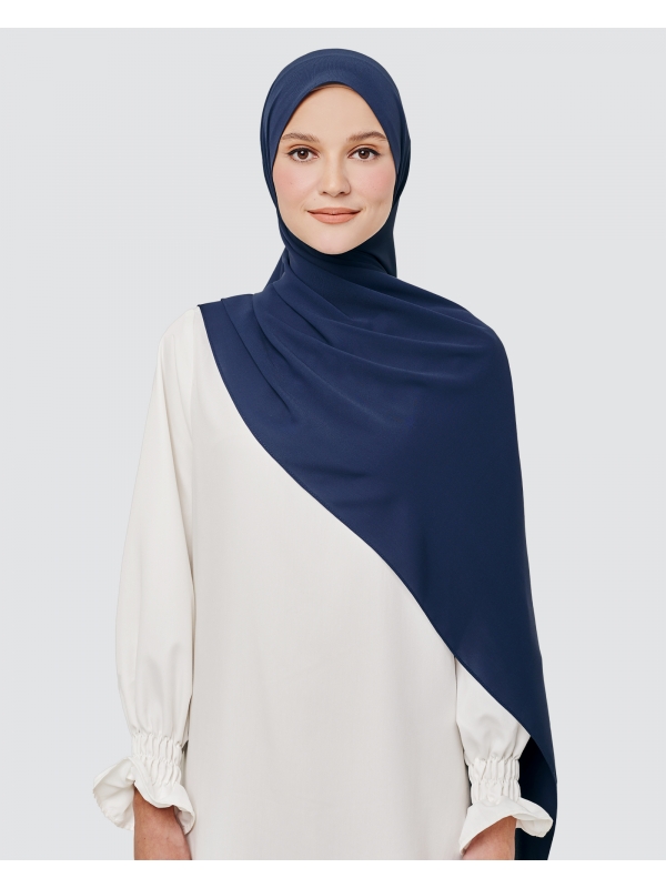 MAYA MATTE SATIN SHAWL - NAVY BLUE