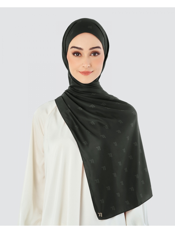 MODA MATTE SATIN SHAWL - BLACK