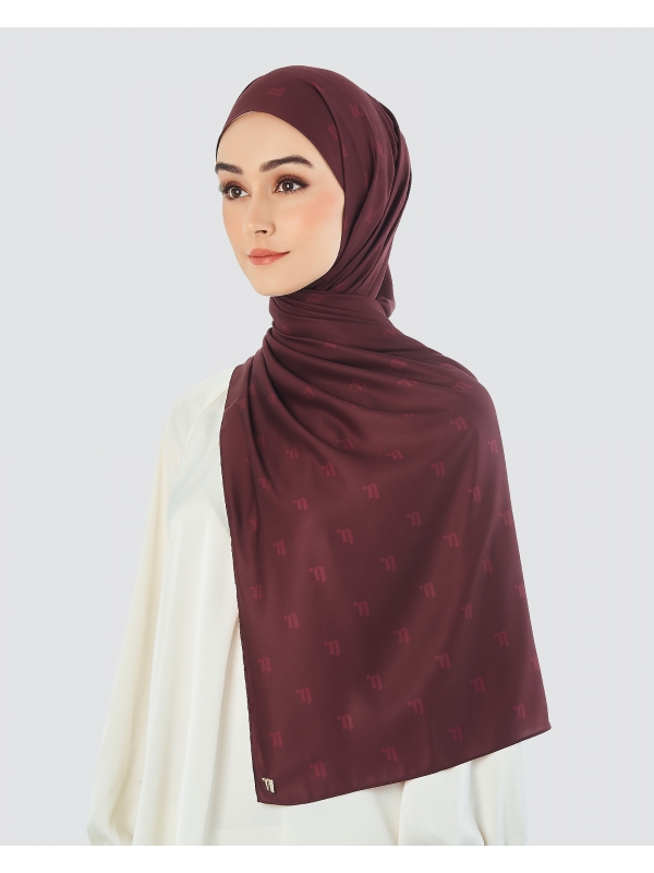 MODA MATTE SATIN SHAWL - MAROON