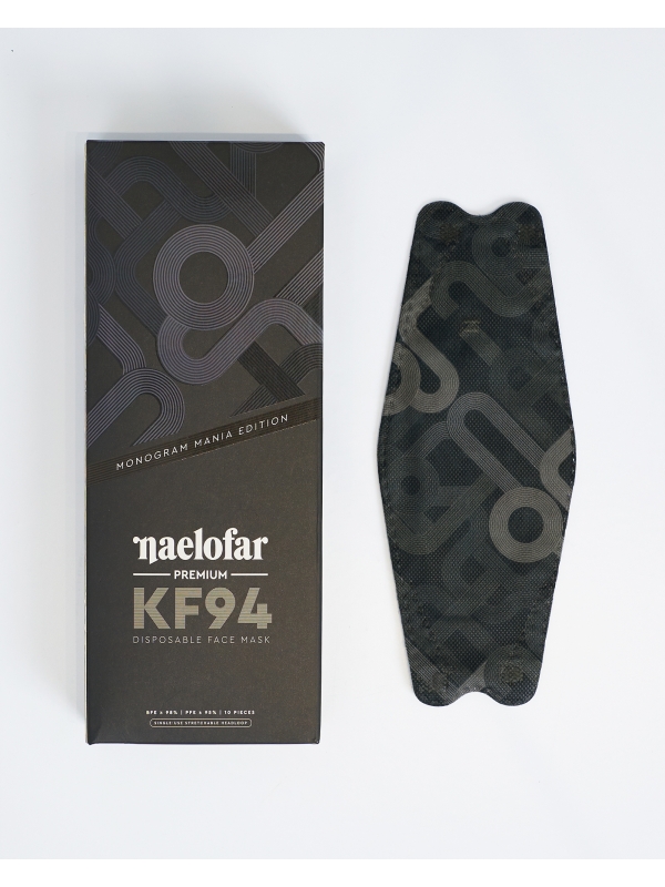 MONOGRAM MANIA EDITION - PREMIUM KF94 DISPOSABLE FACE MASK - BLACK