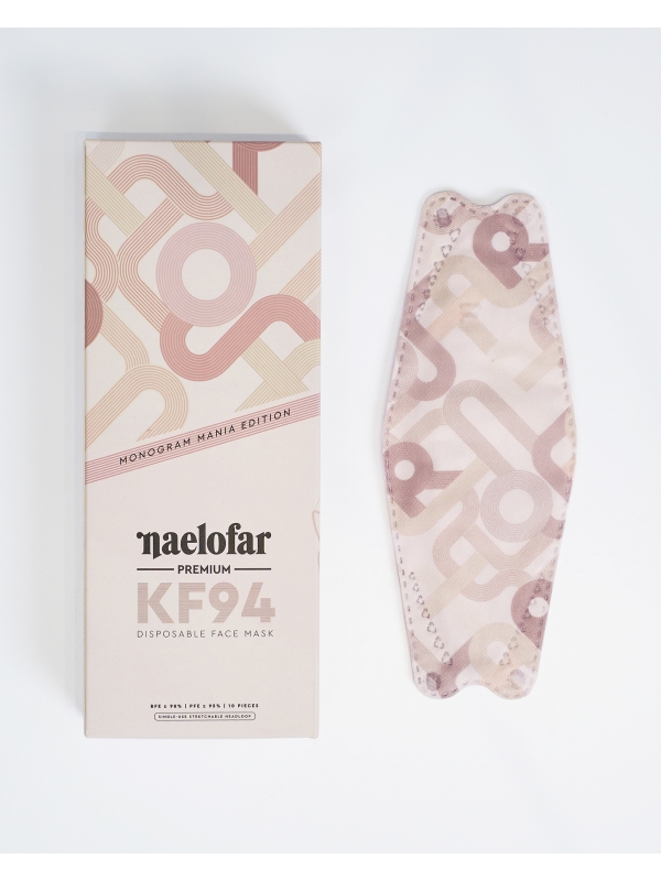 MONOGRAM MANIA EDITION - PREMIUM KF94 DISPOSABLE FACE MASK - DUSTY PINK