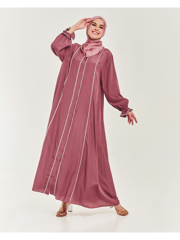 NAIRA EMBELLISHED ABAYA - MAUVEWOOD