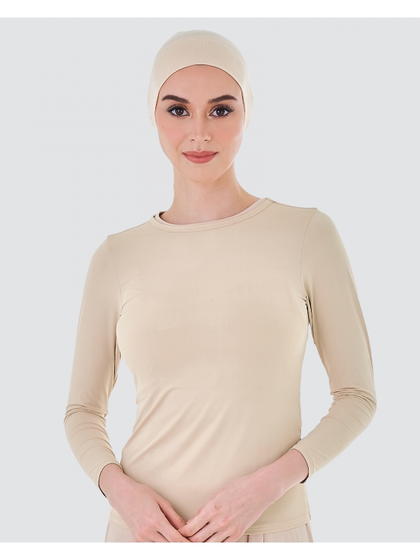 NWEAR CREW NECK LONG SLEEVE TOP - NUDE