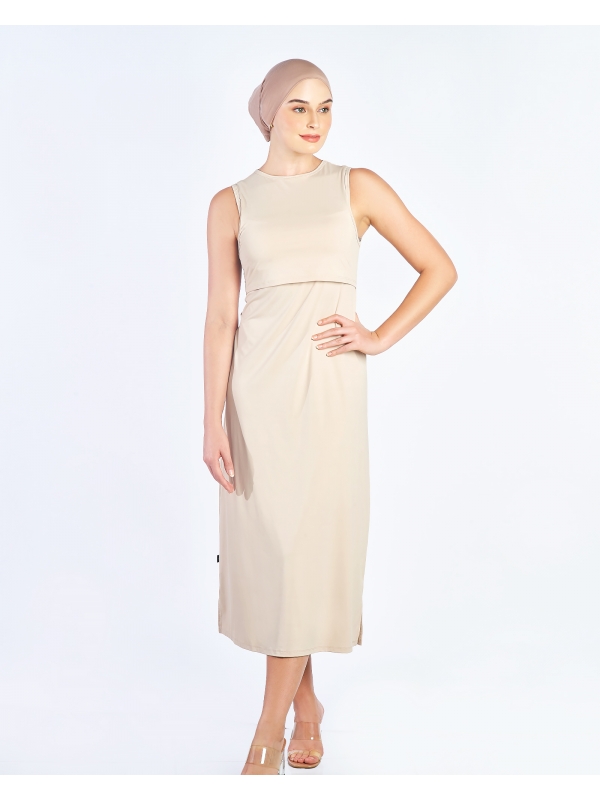 NWEAR SLEEVELESS DRESS - NUDE