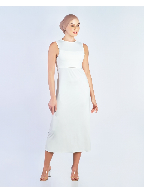 NWEAR SLEEVELESS DRESS - WHITE