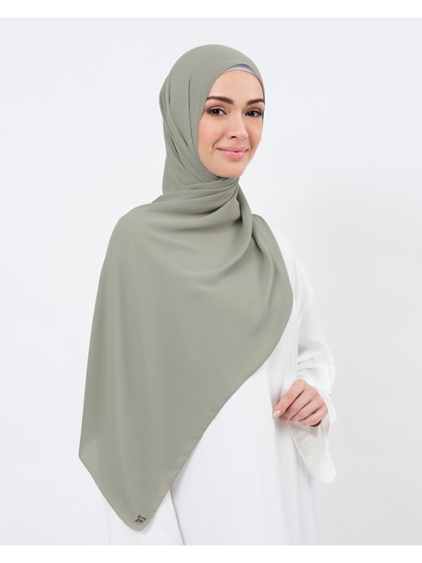 EILA CHIFFON SHAWL - PALE GRAY