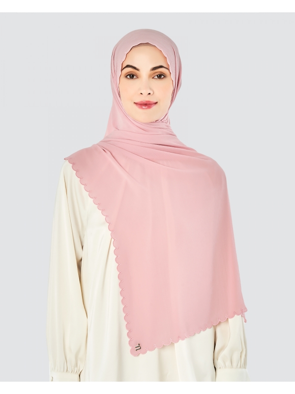 SALOMA EMBROIDERED TEXTURED SHAWL - BARELY PINK