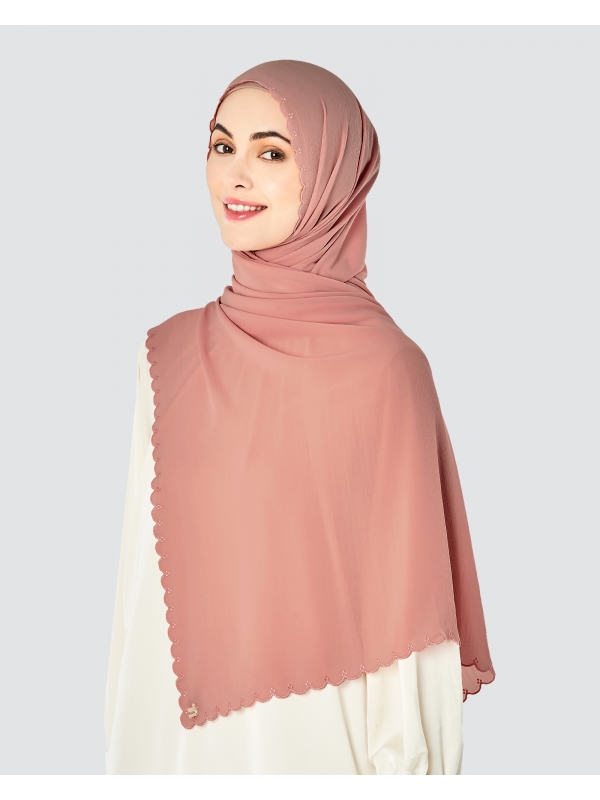 SALOMA EMBROIDERED TEXTURED SHAWL - CLAY