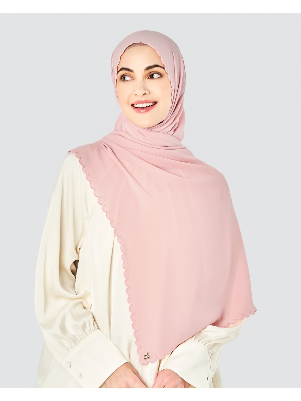 SALOMA EMBROIDERED TEXTURED SHAWL - PALE PINK