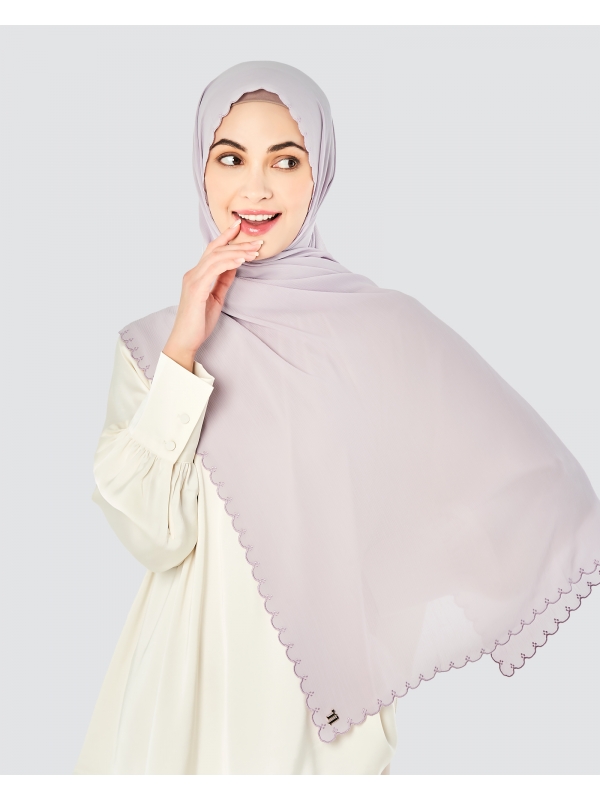 SALOMA EMBROIDERED TEXTURED SHAWL - SOFT LAVENDER
