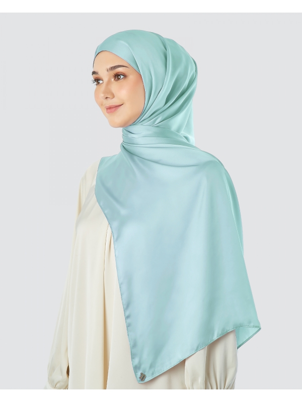 SWARA SATIN SHAWL - COOL BLUE