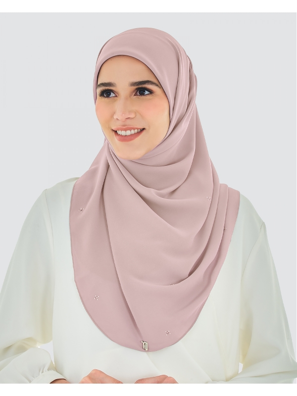 LADY ANNA CRYSTAL CHIFFON SQUARE - POWDER PINK