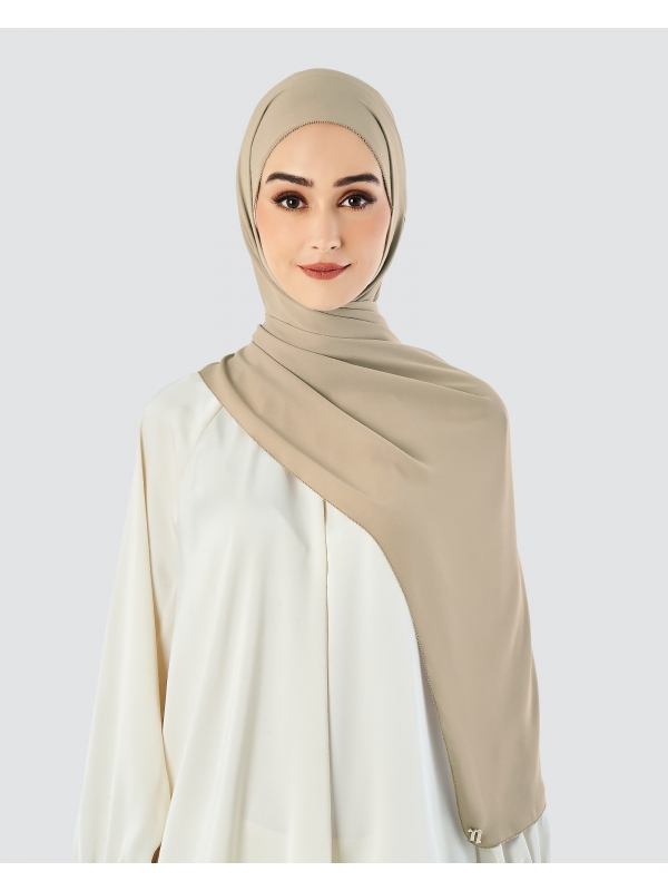 EILA CHIFFON SHAWL - TAN