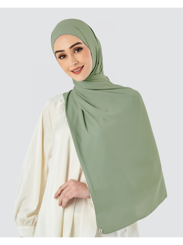 EILA CHIFFON SHAWL - ASH GREEN