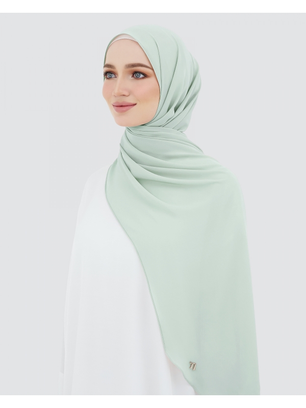 LONG CHIFFON SHAWL - MISTY GREY