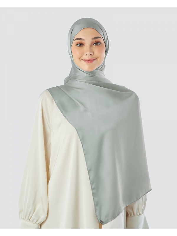 SWARA SATIN SHAWL - SMOKEY GREY