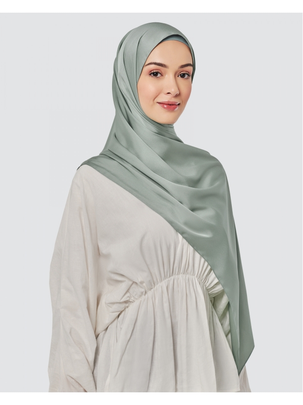 TAHIRA SATIN TWILL SHAWL - GREY