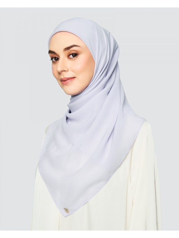 YASMINE WOOL CHIFFON SQUARE - LIGHT PURPLE