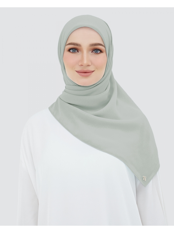 YASMINE WOOL CHIFFON SQUARE - LIGHT GREY