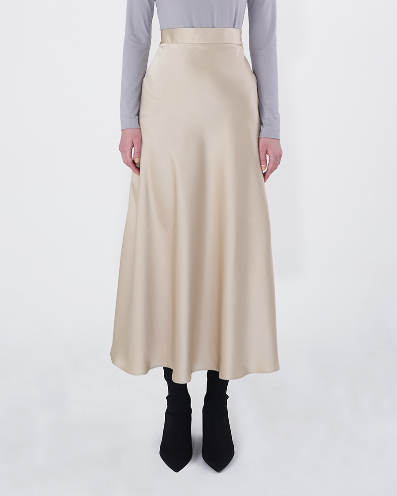 BIAS-CUT SATIN SKIRT