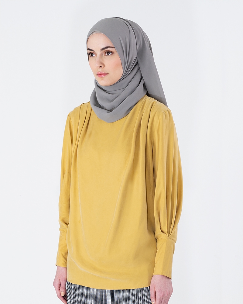 PLEATED SHOULDER TOP