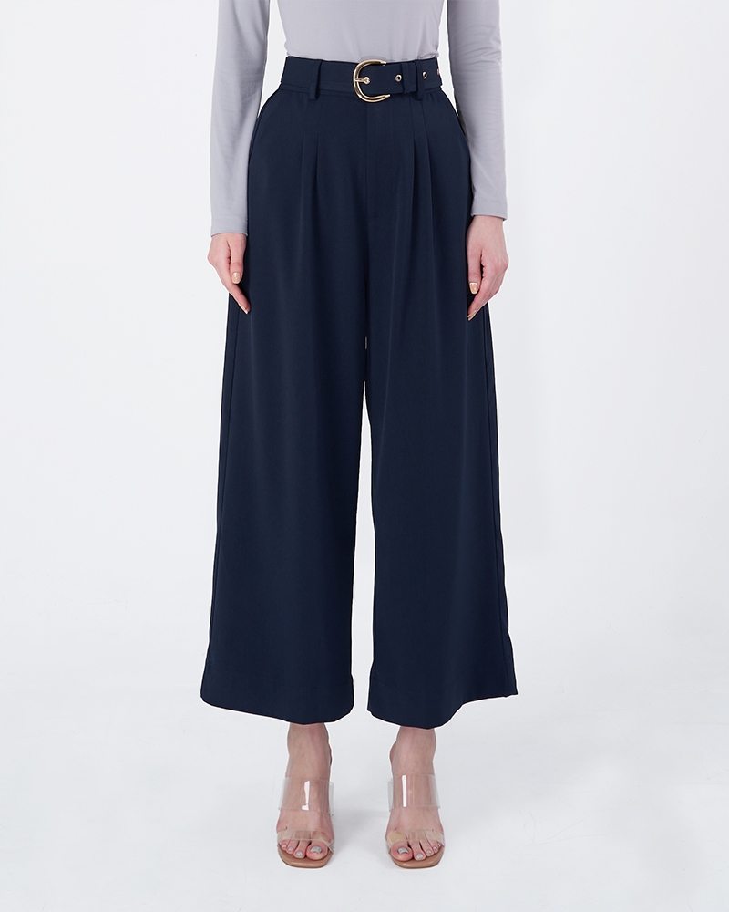 STRAIGHT LEG TROUSERS - SMOKEY DARK BLUE