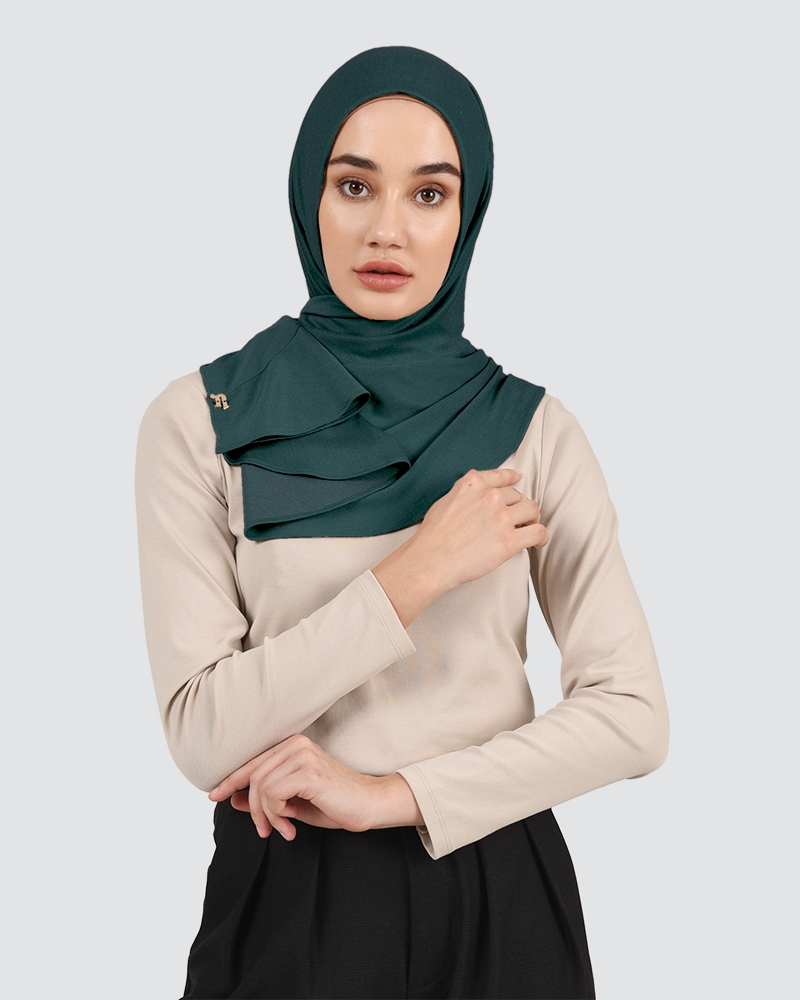 RUFFLED DENIM - DARKEST CYAN-GREEN