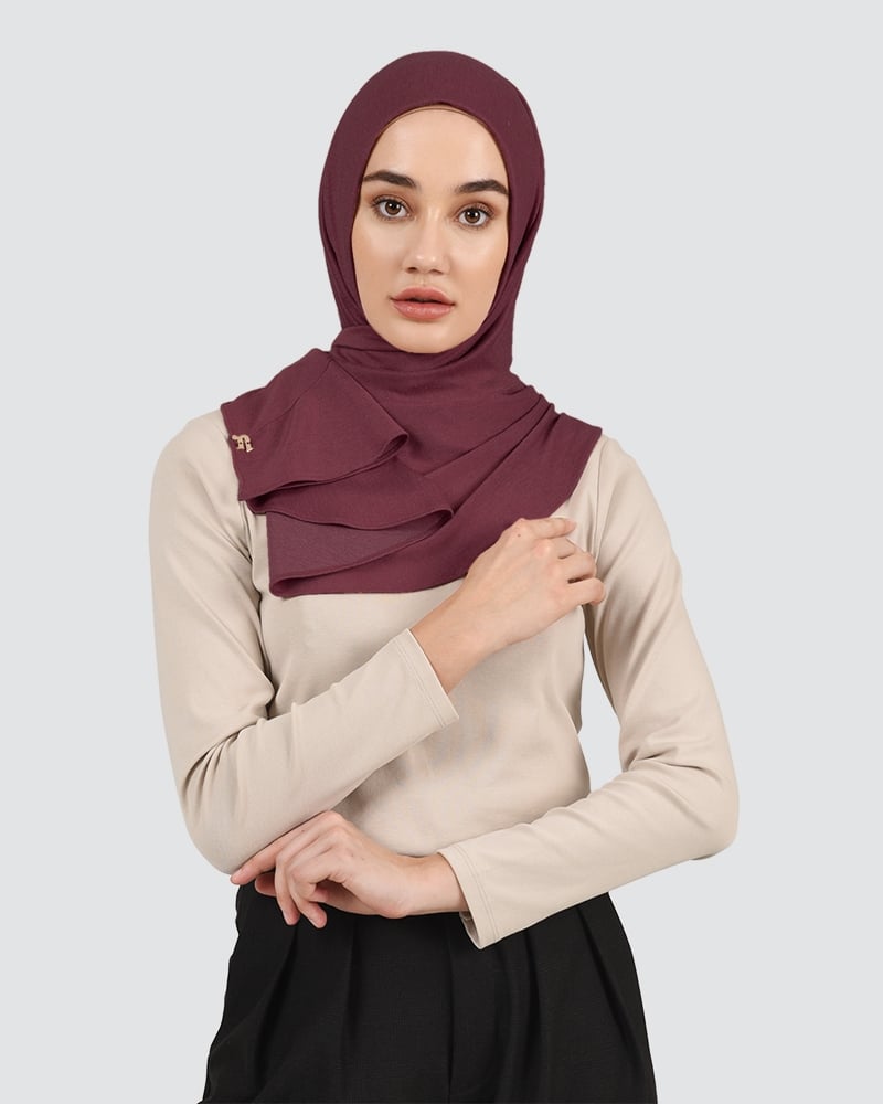 RUFFLED DENIM - DARK RED