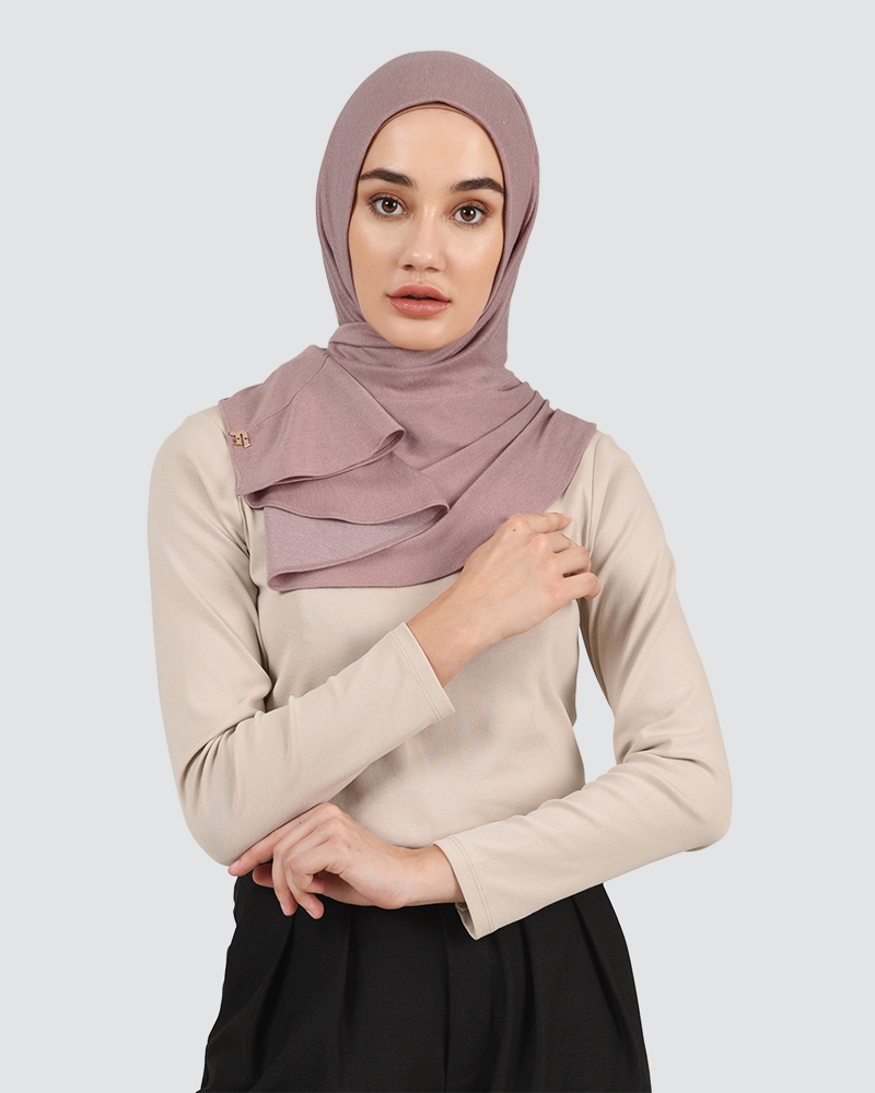 RUFFLED DENIM - DUSTY ROSE MAUVE