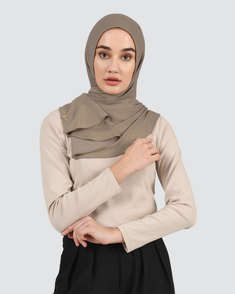 RUFFLED DENIM - MEDIUM BROWN-YELLOW