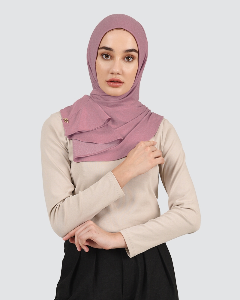 RUFFLED DENIM - MEDIUM DUSTY MAGENTA